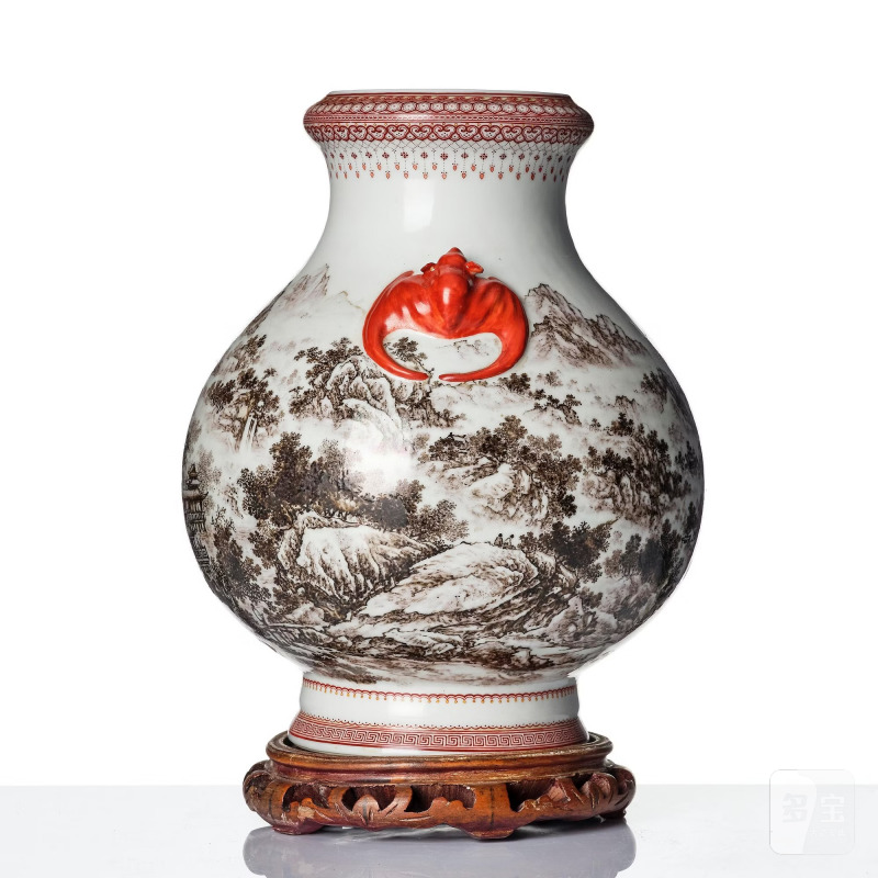 A grisaille 'landscape' vase, - 图2